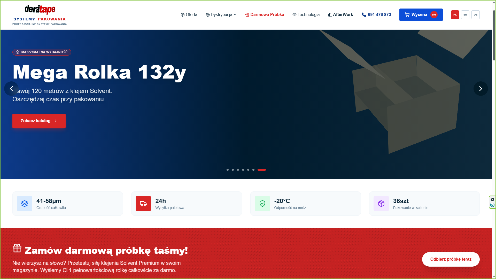 Widok platformy DeraTape